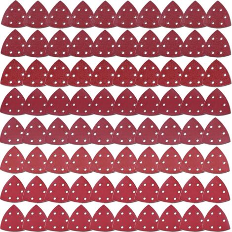 Ineasicer 80 Pièces Triangle Abrasif Grain 60/80/120/240 Papier Abrasif pour Ponçage et Polissage (1/5)