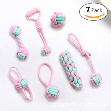 ZOLGINAH Ensemble Lot de 7 de Jouets pour Chien, durables mâcher Corde Jouet Solitude Petits et Moyens Chiens santé (multicolore) (1/5)
