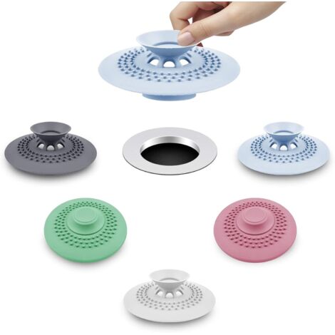 ZOLGINAH Lot de 5 Bouchons de Vidange de Douche en Silicone pour Baignoire, Évier, Baignoire, Lavande, Cuisine, Salle de Bain (5 couleurs) (1/5)