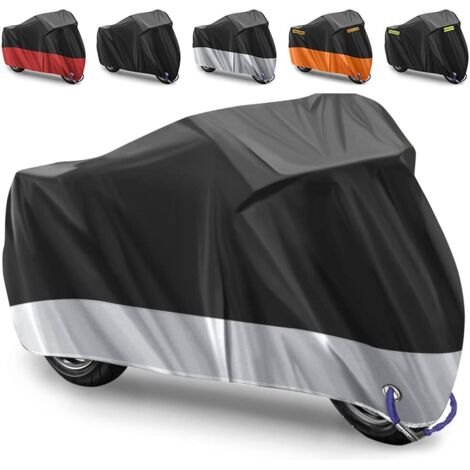 ZOLGINAH Housse de Protection pour Moto Housse de Moto Couverture Imperméable Housse de Protection pour Moto Exterieur en 210D Oxford Tissu pour Moto,Contre la pluie-265X105X 125CM(Argent) (1/5)