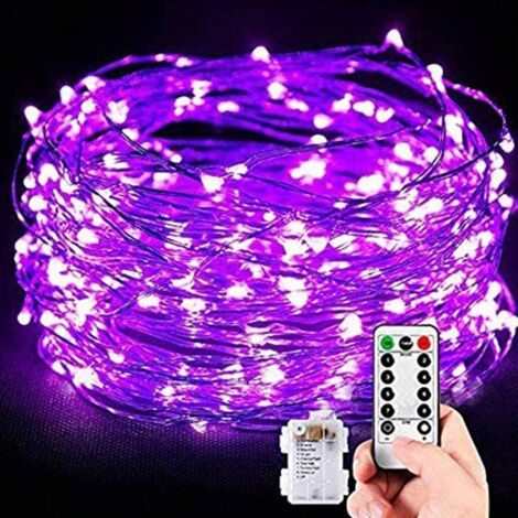 ZOLGINAH Guirlande Lumineuse 10M 100 LEDs avec Télécommande Fil cuivre 8 Mode,Décoration Chambre/Maison,Romantique Fête, Festival Noêl/Anniversaire,Soirée Party, Mariage,Décor Jardin Pelouse-Viloet (1/5)
