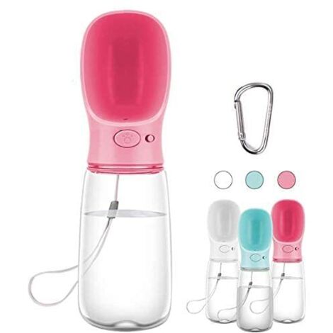 ZOLGINAH Rose Bouteille d'eau Portable pour Chien, 350/550ml Bouteille d'eau de Voyage antibactérienne de qualité Alimentaire pour Chien et Chat, Eau Potable pour Animal de Compagnie en Plein air (1/5)