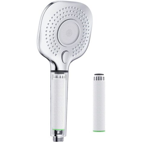 ZOLGINAH Pommeau de Douche, Douchette Douche Salle de Bain, Pomme de Douche Haute Pression, Douchette Carrée, Pommeau de Douche Anti Calcaire, Adoucissement de l'Eau Dure, Chrome (1/5)