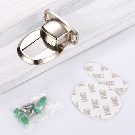 ZOLGINAH 1 Pièces Arrêt de Porte Magnétique Butée de Porte en Métal en Acier Inoxydable avec Vis Aspiration Au Sol pour Maisons Bureaux Salles de Bains Cuisines Coulissante Portes Fixes-Argent (1/4)