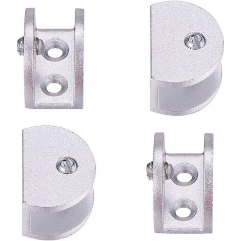 ZOLGINAH Lot de 4 supports de serrage réglables en alliage d'aluminium pour étagère en verre de 8 à 12 mm d'épaisseur (semi-circulaire) (1/3)