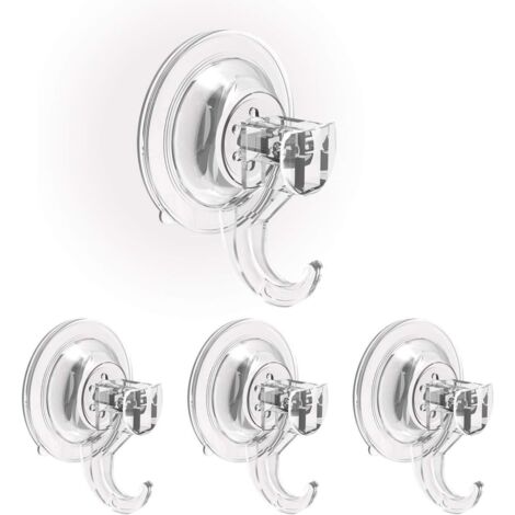 ZOLGINAH Lot de 4 Crochet Ventouse Murale Salle de Bain Porte Serviette à Ventouse Crochets Ustensile de Cuisine Douche Fenêtre Verre Carreau Key Manteau Torchon Cintre Entrée Plastique (1/5)