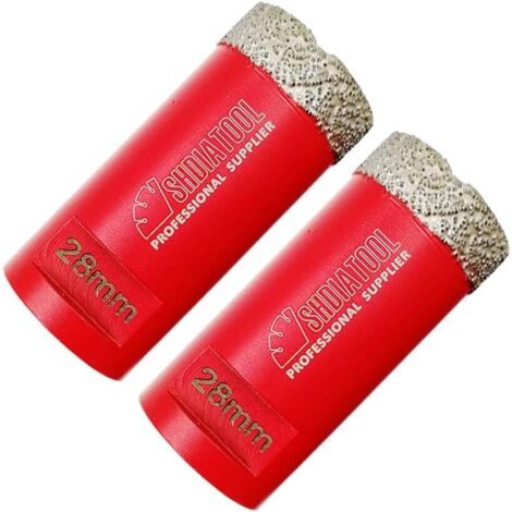 ZOLGINAH Forets Diamant 2 Pièces 28mm Trépans de Forage avec Filetage M14 pour Perçage à sec en Porcelaine Carrelage Granit Marbre