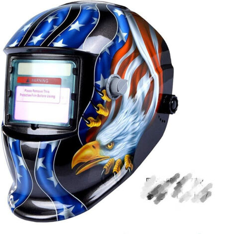 ZOLGINAH Casque de Soudure Automatique - Masque de Soudure avec 2 Lentilles et 2 Capteurs de filtre à ombre réglables DIN9-13 pour le soudage à l'arc de MIG TIG MAG [Classe énergétique A+++] (1/5)