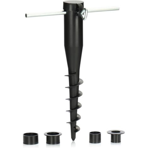 ZOLGINAH Support de Parasol en Plastique - Manchon de Sol - Base pour parasols - Piquet de Terre - 25 à 45 mm (Noir) (1/5)
