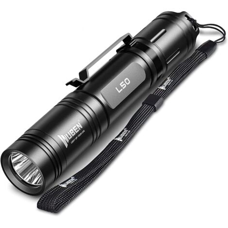 ZOLGINAH L50 Lampe Torche LED Rechargeable USB 1200 Lumens Étanche 5 Modes Lampe De Poche Led Puissante Tactique Militaire pour Camping Randonnée [Classe énergétique A+++] (1/4)