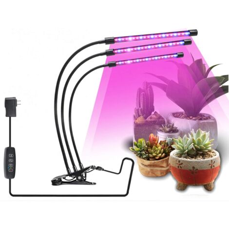 ZOLGINAH Lampe de Plante Croissance, 27W Lampe de Croissance à 3 Têtes 57 LEDs 360° Éclairage Horticole avec Minuteur (3/9/12H), 3 Modes de Commutation, pour Germination, semis, Floraison des Plantes