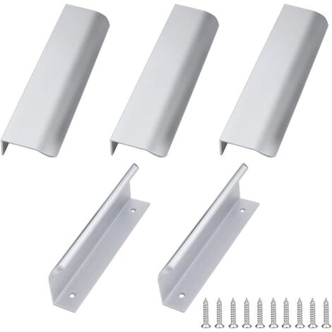 ZOLGINAH 5 Pièces Poignée Meuble Cuisine 128 mm Argent Poignée de Meuble en Aluminium Poignées Armoire de Cuisine Poignée Tiroir pour Armoire Meuble Cuisine Tiroir (1/5)