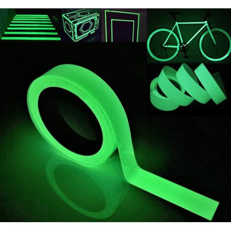 ZOLGINAH 10m x 2cm Glow in the Dark Tape, Vert Lumineux Ruban Adhésif Autocollant, Ruban Adhésif Phosphorescent: Fluorescente Nuit Autocollant, Amovible, Imperméable à L'eau, Photoluminescent (1/5)