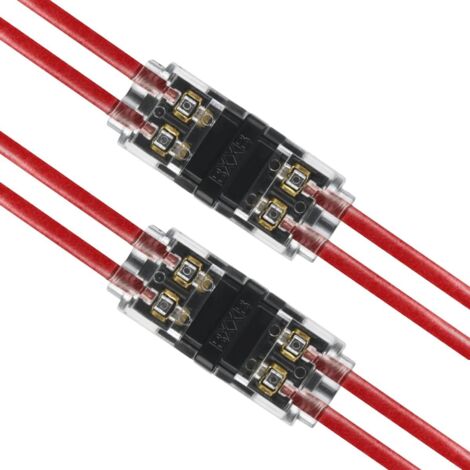 ZOLGINAH 12 pièces Connecteurs de Fil Electrique en H 2 Broches, Connecteur Rapide de Câble 20/22 AWG pour Voiture, Lumière, Audio (1/5)