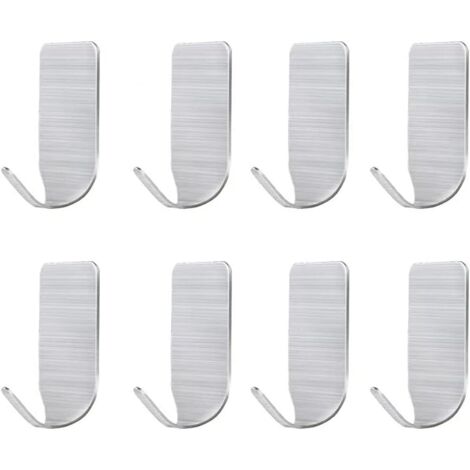 ZOLGINAH Crochets muraux autocollants, 8 crochets porte-serviettes autocollants sans perforation, crochets en acier inoxydable, utilisation en cuisine, salle de bain, chambre, vestiaire, placard... (1/5)