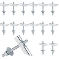 15 Jeux de Cheville a Bascule, M6 x 100mm Suspente Placo Robuste, Cheville Placo Charge Lourde en Acier au Carbone,Cheville Parpaing Creux pour les Plafonds et les Plaques de Plâtre
