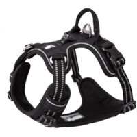 ZOLGINAH Harnais pour Chien No Pull Nylon Souple Réfléchissant Réglable pour Petit Grand Animal Domestique (S, Noir)
