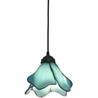 ZOLGINAH Prix d'usine Européenne Tiffany E27 Suspension Romantique Lustre Méditerranéen Hauteur Réglable Lampe Suspendue En Verre Bleu Salle À Manger Chambre D'enfants Lumière Salon Bureau Couloir Mai