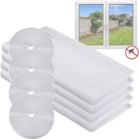 ZOLGINAH Moustiquaires pour Fenêtres, 4 PCs Insect Stop pour Fenêtres, Filet Moustiquaire pour Fenêtre contre les Insectes et les Mouches avec 4 Rouleaux de Bandes Auto-Adhésives, 130 cm x 150 cm