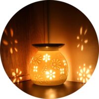 ZOLGINAH Brûleur à Huile Céramique Huile Essentielle Parfum Lampes Lampe de Parfum Chambre Bougie Aromathérapie Huiles Essentielles