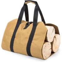 ZOLGINAH Toile Sac à Bûche Cheminée,Grande Capacité Toile Sac à Bûche Sac De Transport De Bûches En Toile Résistant à Eau Toile Bois De Chauffage Sac à Bûches Pliant pour Intérieur Cheminée Jardin