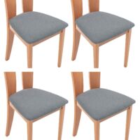 ZOLGINAH Housses de siège de Chaise,Siège de Chaise Couvre 4 pièces Housse de Salle à Manger Spandex Amovible Salle à Manger Stretch Couverture de Chaise(4 pièces,Gris Clair)