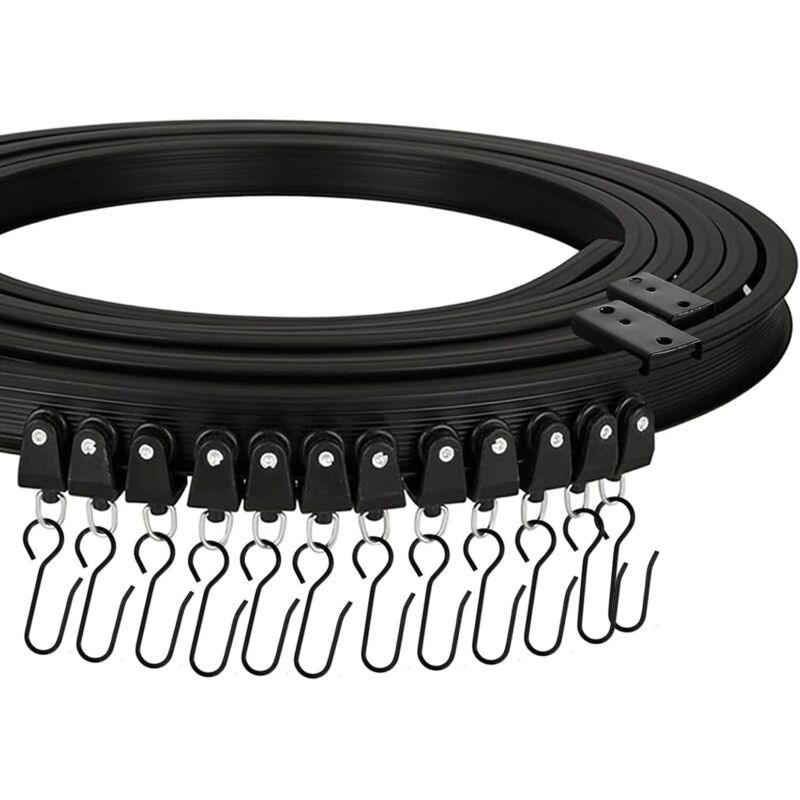 Rail De Rideau De Plafond Flexible En Aluminium De 3 M, Système De Rail