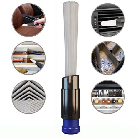 Brosse à poussière pour aspirateur rigide, dépoussiéreur flexible en plastique, aspirateur pour clavier, aspirateur de fenêtre, nettoyeurs de stores, kit de nettoyage de voiture avec brosse à poussièr (1/4)
