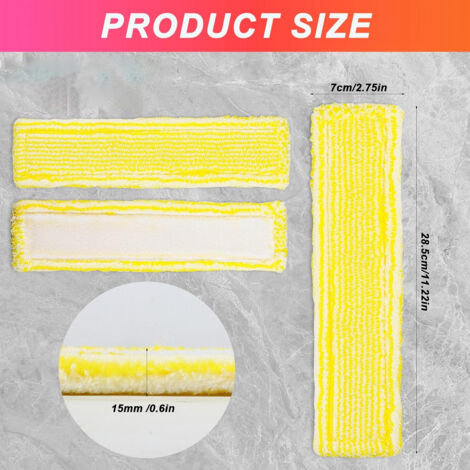 10 Panni In Microfibra Per Lavavetri Karcher – Ricambio Per WV2, WV5 E Modelli Simili – Panni Mocio Con Aggancio Facile – 7x27,5 Cm - 2