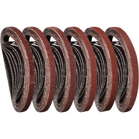 Bande Abrasive 10 x 330 mm(5 x grain 40/60/80/120/180/240 chacun) pour Ponceuses à Bande (30 pièces) (1/5)