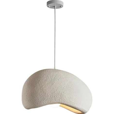 SVKBJROY Lampe Suspendue Moderne pour Salle à Manger, Cuisine, Couloir, Restaurant Lampe Suspendue E27 Base Japonaise Wabi-Sabi Style(Blanc,30cm)