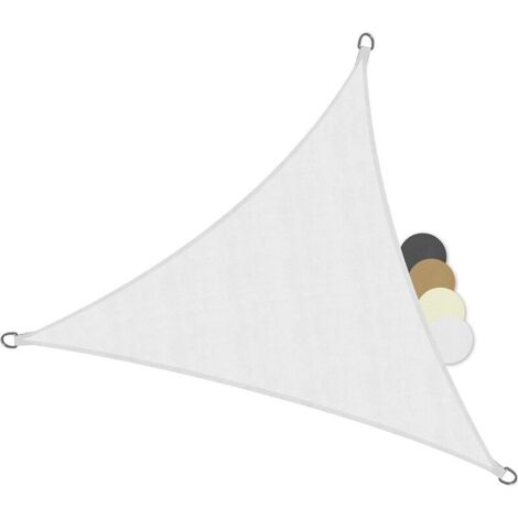 Voile d'ombrage Imperméable Triangulaire 3.6x3.6x3.6m, Toile Ombrage résistant à l'eau Protection Rayons UV pour Jardin Terrasse, Blanc (1/5)