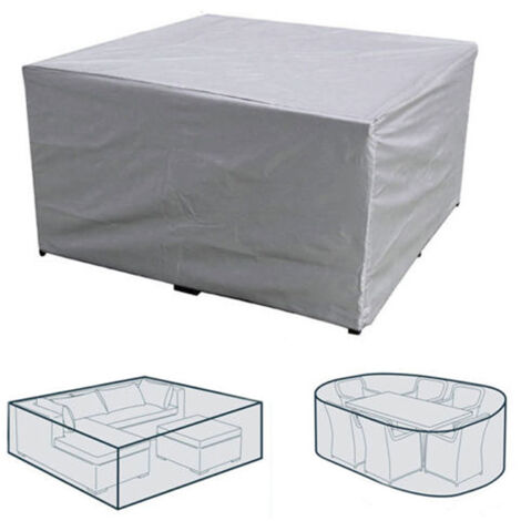 Housse de Protection pour Table Chaise Meubles, Robuste Tissu Oxford 210D Housse Salon de Jardin Bâche Meuble, Rectangulaire, Imperméable, Coupe-Vent, Anti-UV Extérieur (Argent-160x140x100cm) (1/5)