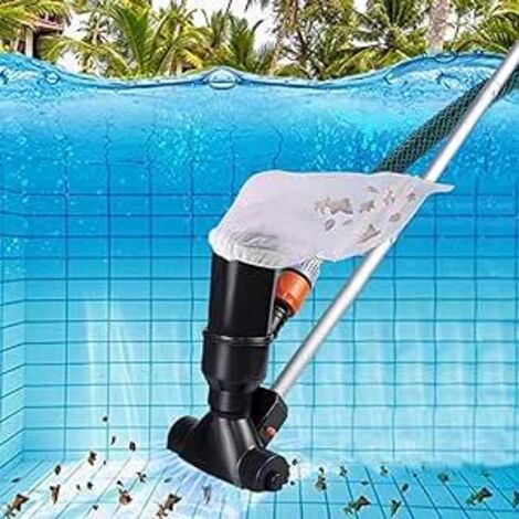 Aspirateur Piscine, Aspirateur Nettoyeur à Jet de Piscine Portable pour Nettoyer Piscine, Kit de Nettoyage de Piscine, Tête d'aspiration avec Brosse Inférieure, Tige en Aluminium Amovible (1/5)