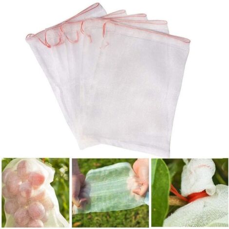 Sacs de Protection pour Fruits, 50PCS Sac de Filet de Protection en Nylon pour Plantes, Fleurs et Fruits, avec Cordon de serrage, Sac de Protection en Maille Réutilisable (7.9x11.9) (1/5)