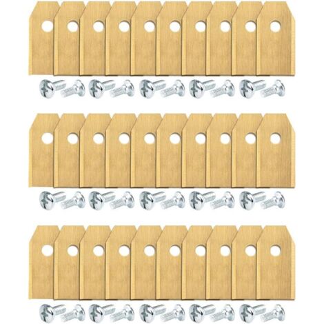 LYCXAMES -- 45 Pcs Lame de Rechange 35x18x0.75mm Acier Inoxydable Lames de Lames R40Li / R70Li Titane Lame de Tondeuse pour Automower Husqvarna et Gardena (1/5)