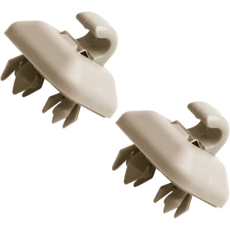 2 Pièces Clip de Pare-Soleil Intérieur, MoreChioce 8U0857562A Crochet de Suspension en Plastique pour Pare-Soleil Compatible avec A1 A3 A4L A5 A6L A7 Q3 Q5 Q7 TT 8E0857563A,Beige (1/4)