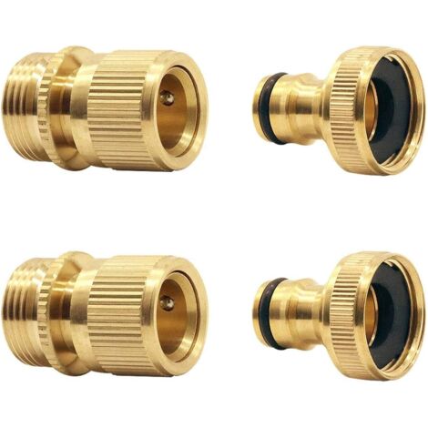 Tuyau d'arrosage raccord Rapide Extensible Tuyau d'arrosage Male A Femelle Adaptateur Connecteur pour Robinet et Jet (2SETS) (1/5)