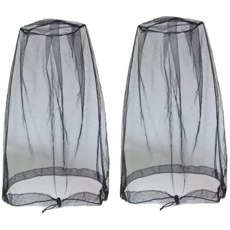 Anti-Moustique Chapeau Masque Filet de Tête de Moustique Anti-Insectes Chapeau Apiculture pour Pêche Camping Jungle Randonnée Équipement de Protection Extérieur,2 Pack(Noir) (1/5)