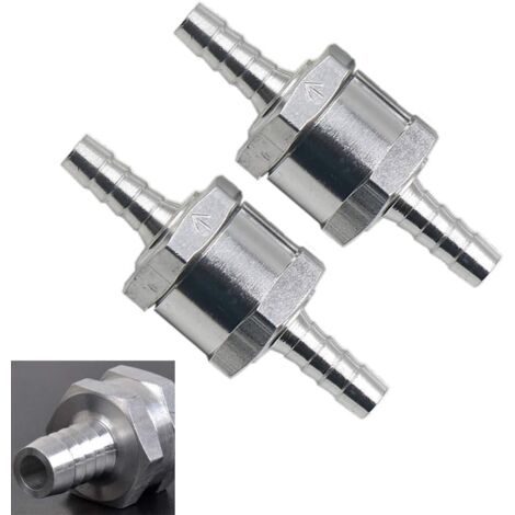 Clapet Anti-Retour Valve de Carburant en Aluminium, Non Retour Clapet Anti-Retour à Essence Diesels(6mm 2pcs) pour Carburateur Low Systèmes de carburant sous pression (1/5)