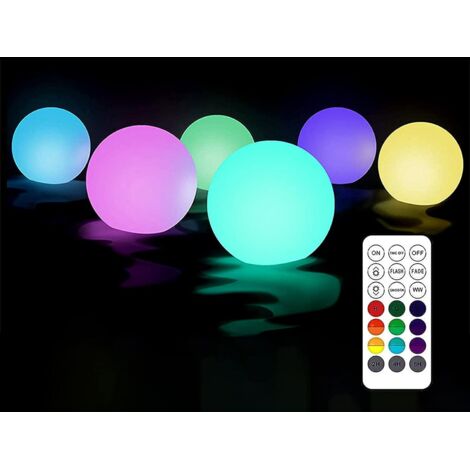 1PCS Lumières de Piscine Flottantes IP68 Étanche Changement de Couleur Lumières de Jardin,Lampe à Boules Lumineuses à Suspendre avec Télécommande pour Piscine Mariage Plage Jardin Pelouse,Blanc (1/5)