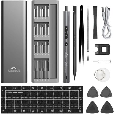 Kit Tournevis De Précision, Tournevis De Precision 62 en 1, Lumières LED Mini Perceuse Electrique, Avec Jeu De Tournevis Pour l'électronique, Montre, Lunettes, Drone, PC MacBooK (1/5)