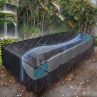 Housses de Meubles 120x120x74cm, Housse Salon de Jardin pour Imperméable, Housse de Protection Meubles Couverture de Jardin pour Table, Canapé, Inclinable, Chaises, Noir
