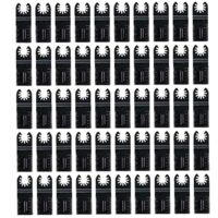 Lames de Scie Oscillantes pour Métal/Bois, 50 PCS Outil Multifonction Saw Blades Accessoires Kit de 34mm, Accessoires d'outils en Acier au Carbone, pour Bosch Fein - Noir