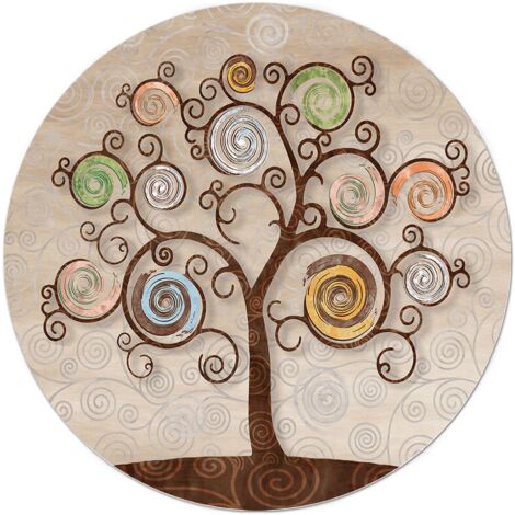 Lupia - Sottotutto decorato con stampa a colori in Legno ROTONDO Sotto bicchiere, piatto, pentola con varie dimensioni diam. 32 cm - TREE BEIGE