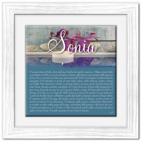 Lupia - Quadro mattonella Ceramica Modern White 29x29 cm con significato del nome Sonia (1/4)