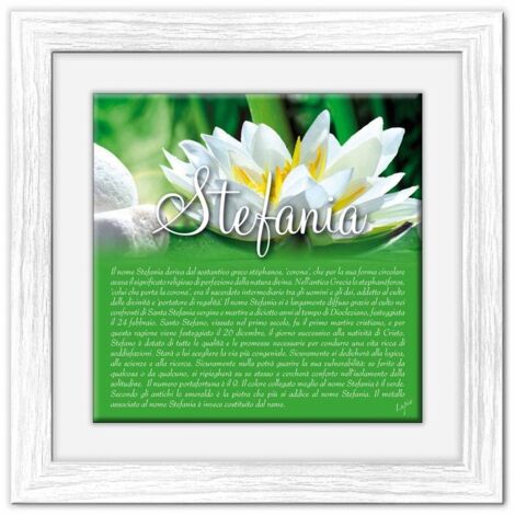 Lupia - Quadro mattonella Ceramica Modern White 29x29 cm con significato del nome Stefania (1/4)