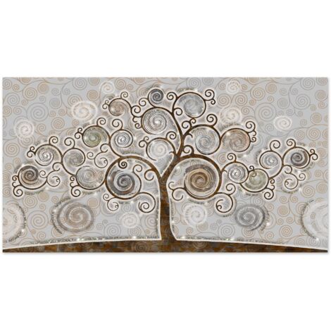 Lupia - Quadro moderno su tela in cotone SHINY 77x143 cm TREE MIX Albero della vita con glitter e brillantini MULTICOLOR, per soggiorno, capezzale camera da letto (1/4)