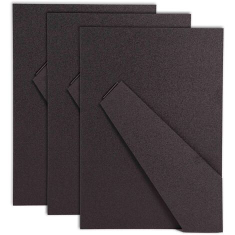 Lupia - Set 3 pezzi SCHIENALE UNIVERSALE con piedino per cornice Retro Portafoto da tavola, con Cravatta cerniera scorrevole, in fibra di Legno laccato colore Nero 21x29,7 cm A4