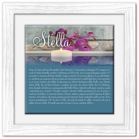 Lupia - Quadro mattonella Ceramica Modern White 29x29 cm con significato del nome Stella (1/4)